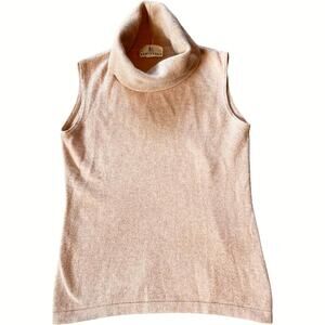 EUC Kumikyoku Sleeveless Turtleneck Sweater Top Blush Women's Size Small